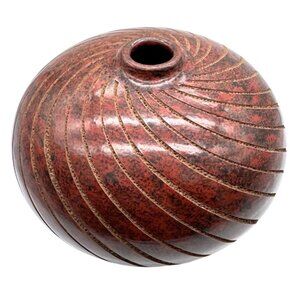 Handmade Swirled Etched Vase by Jose Guerrero San Juan de Oriente Nicaragua 5.5"